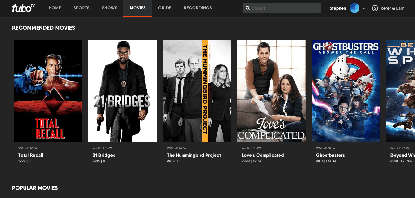 fuboTV - Browser Movies On Demand