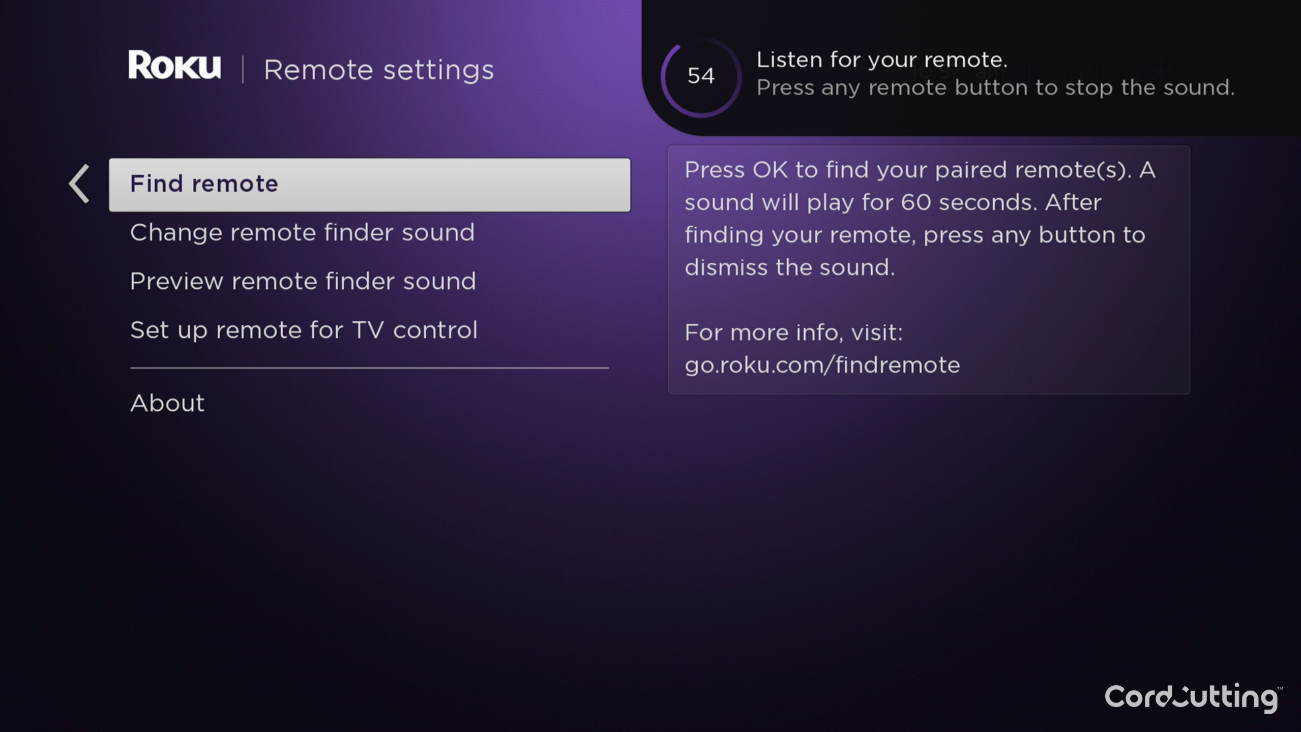 “Find remote” functionality with the Roku Voice Remote Pro